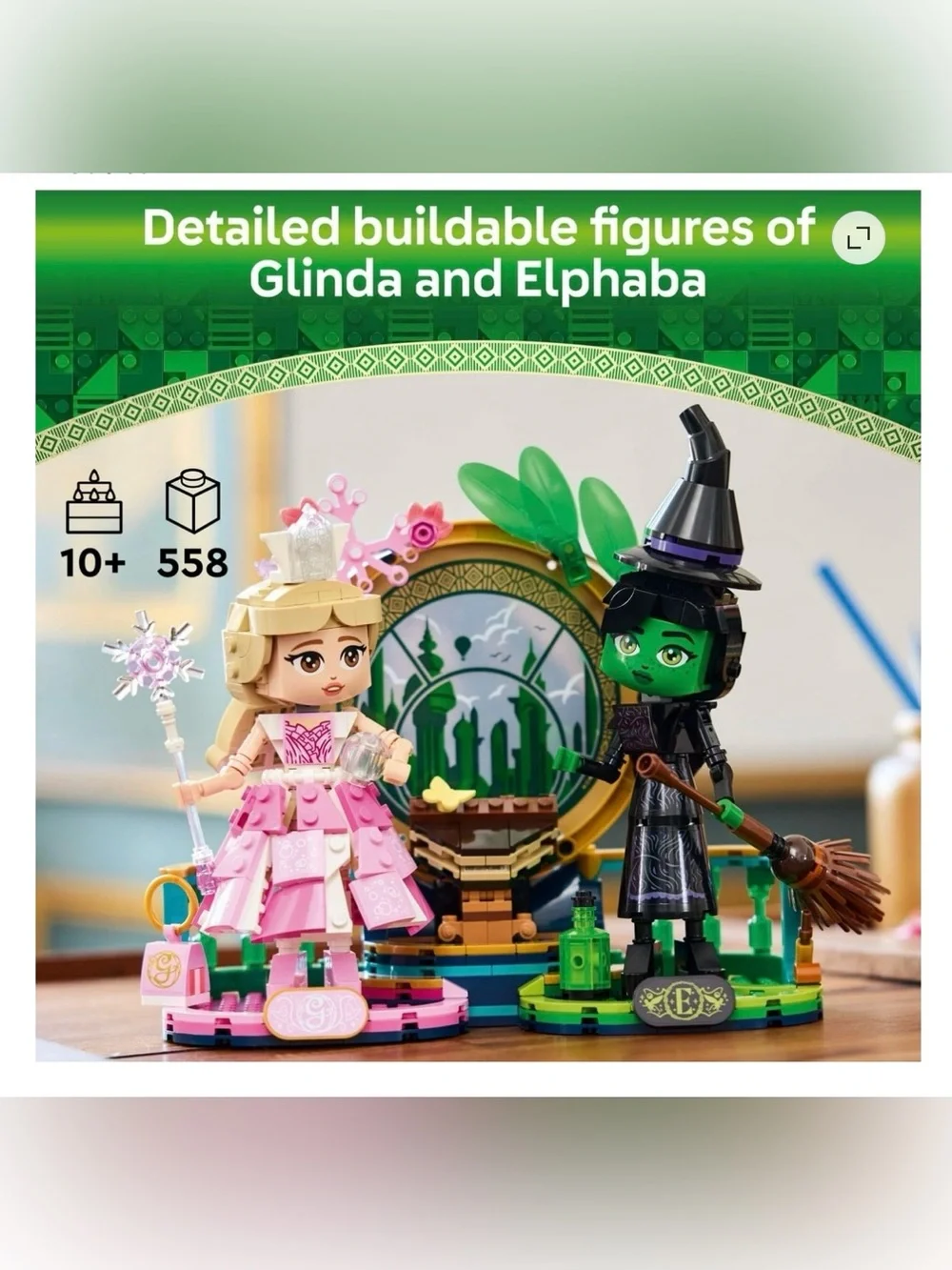 LEGO Wicked Elphaba & Glinda Figures Building Toy - Wicked Toy 558 pcs